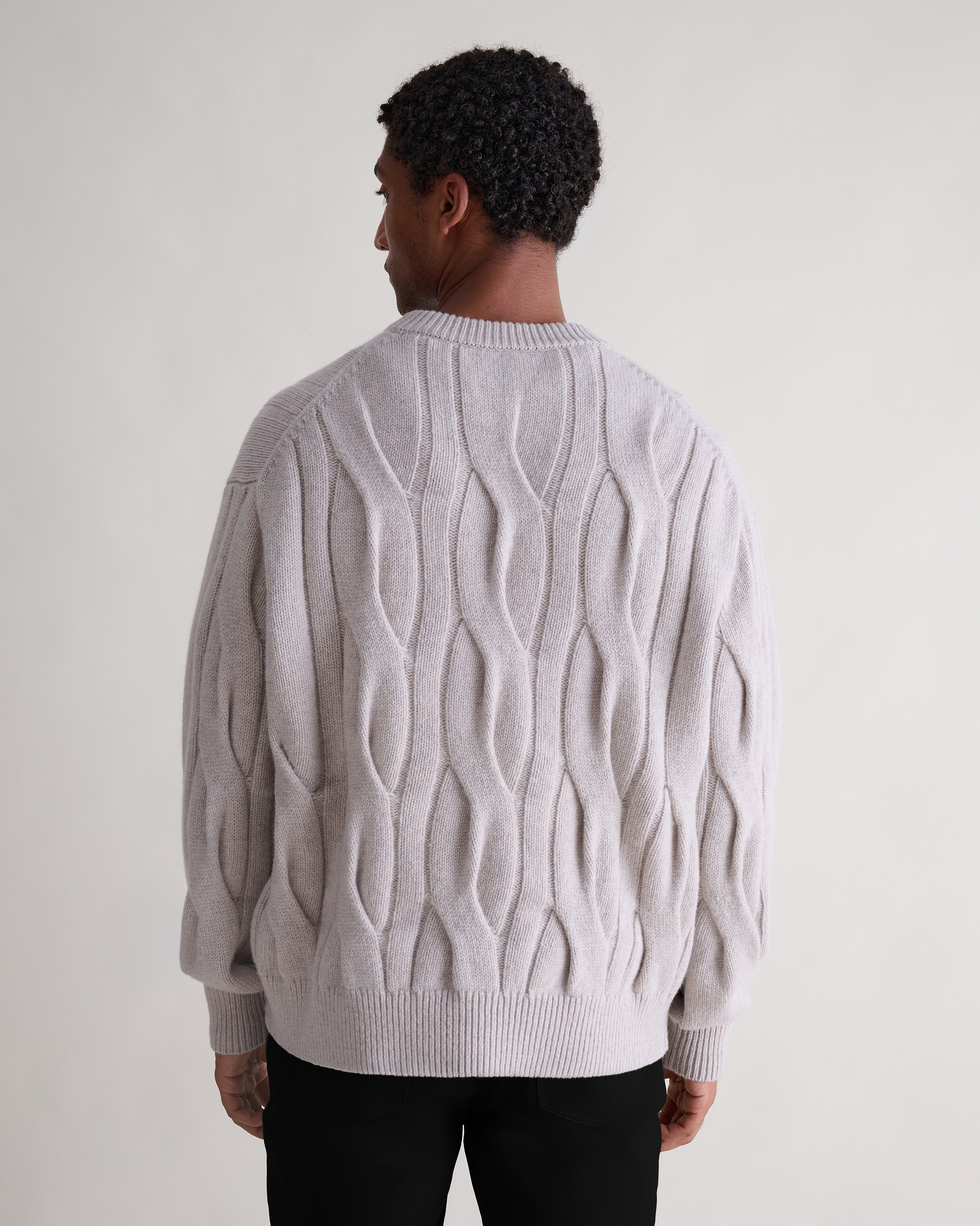 Lambswool Cable Knit Crew Neck Jumper