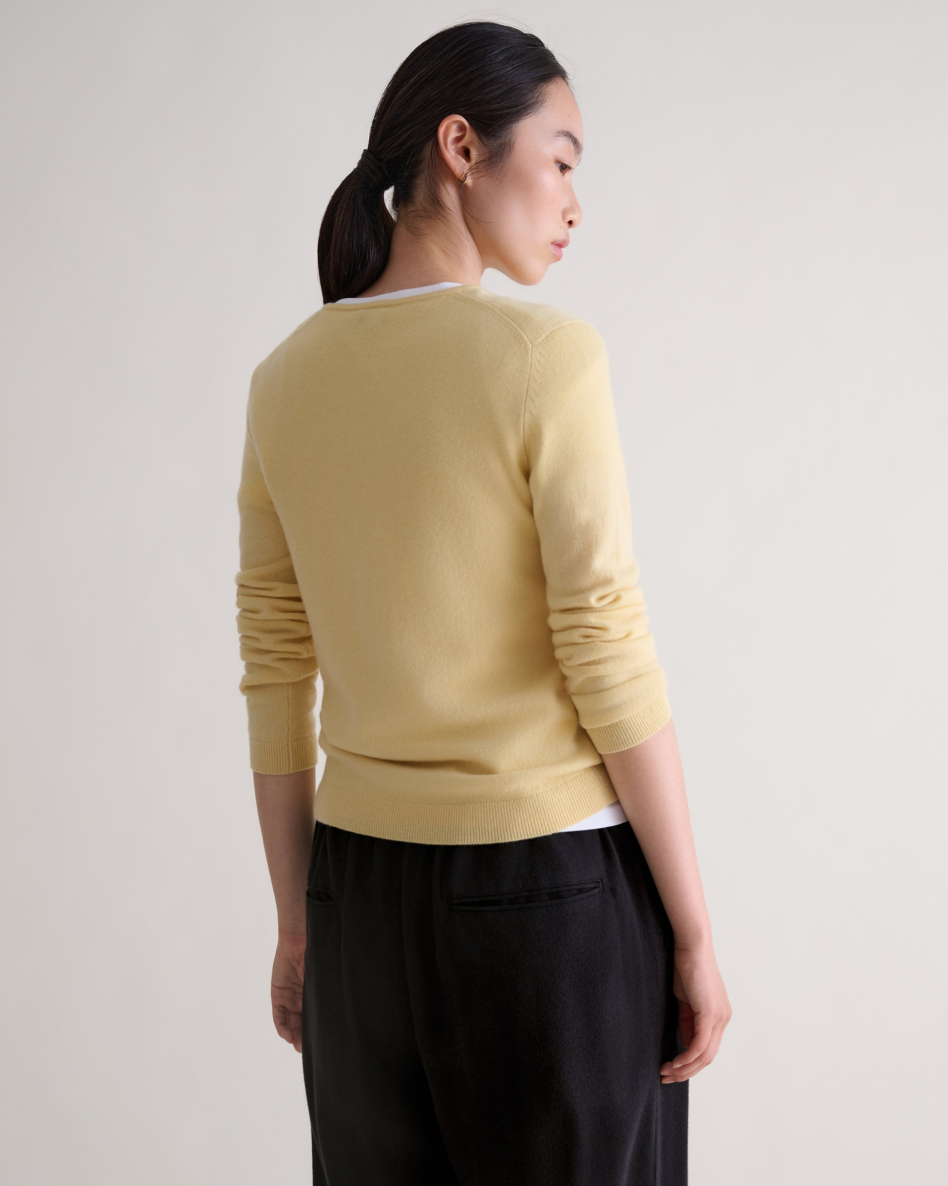 Women's Cashmere Merino Henley Jumper - Citrine