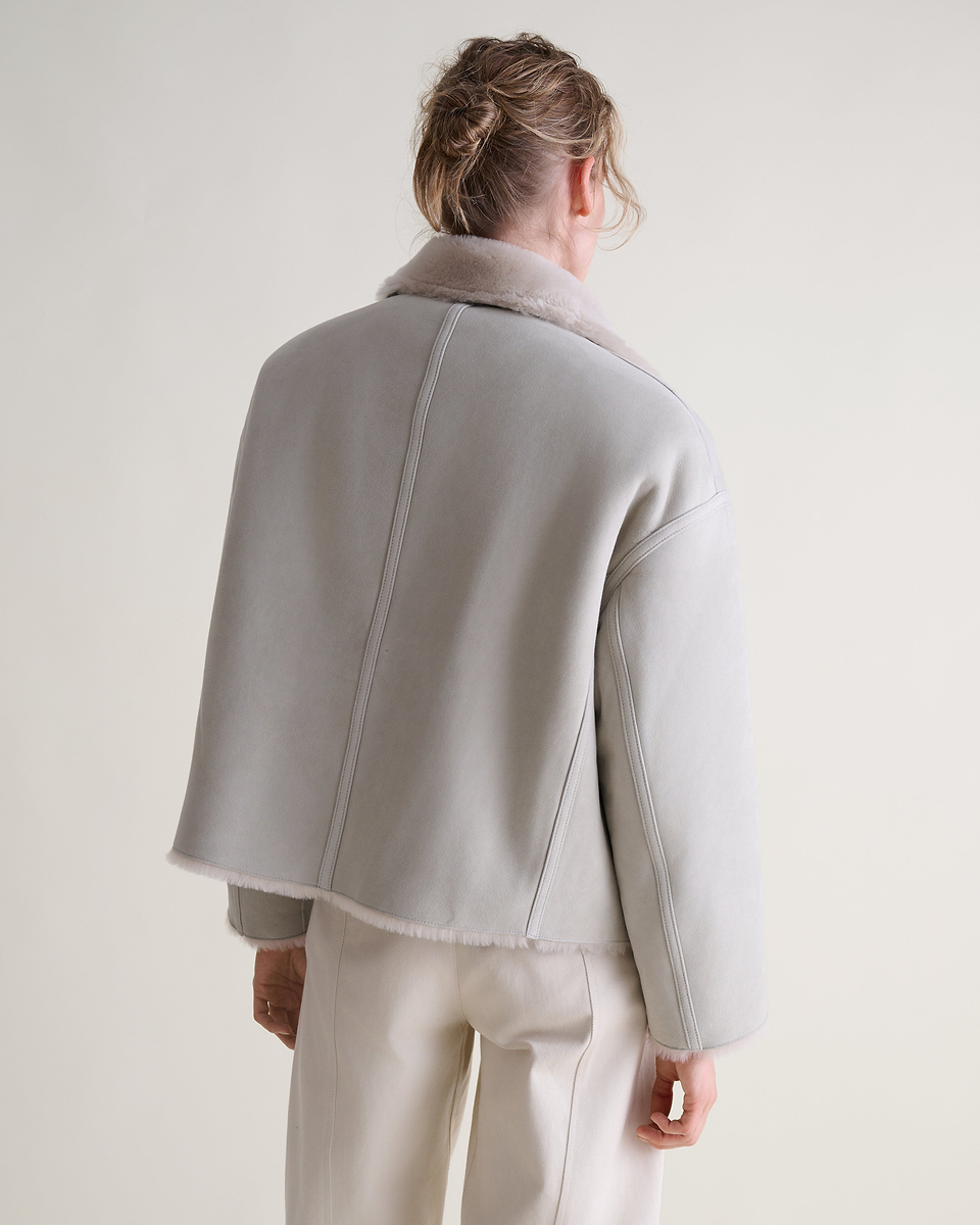 Women's Reversible Shearling Funnel Neck Jacket