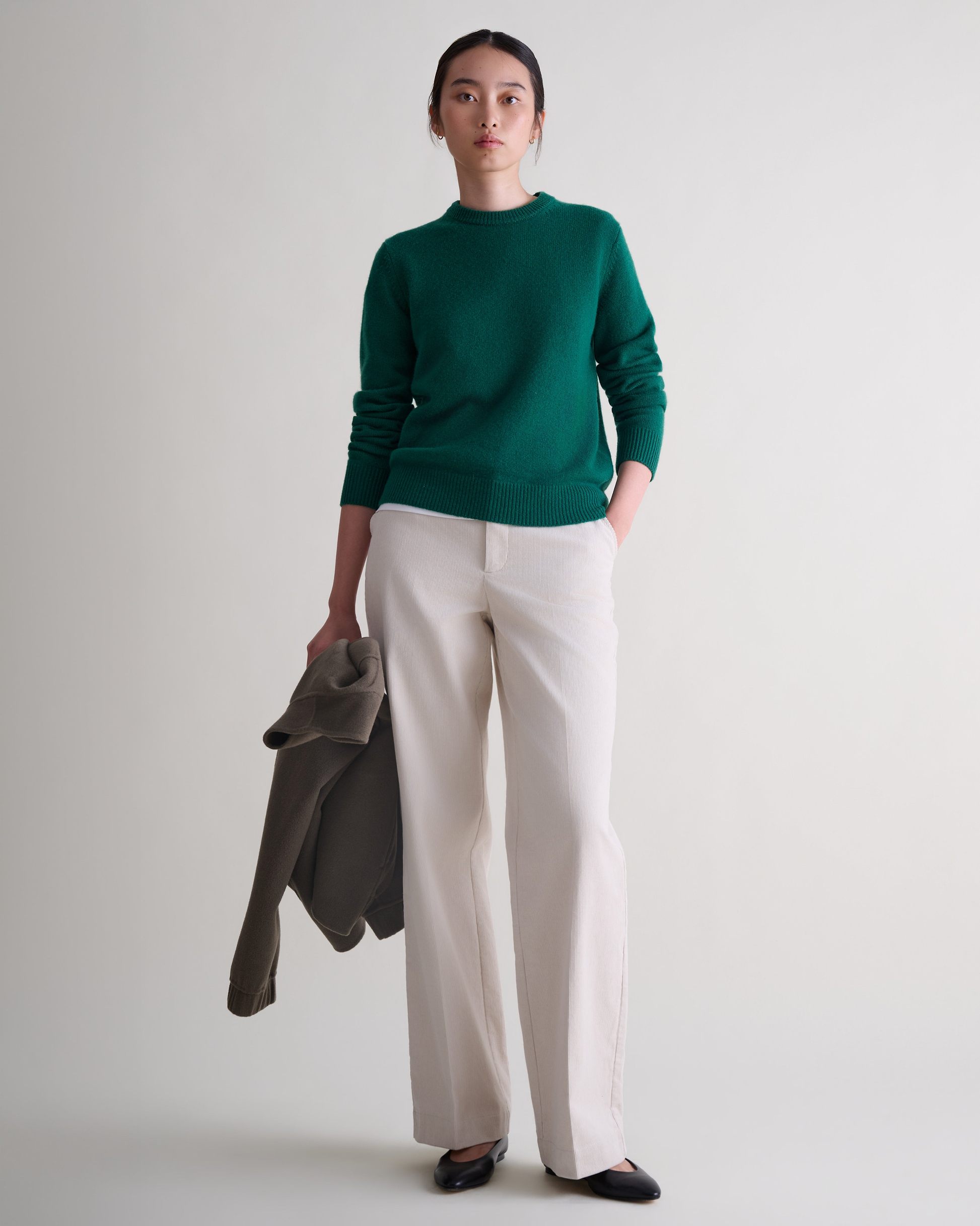 Women's Finest Midweight Cashmere Crew Neck Jumper - Malachite