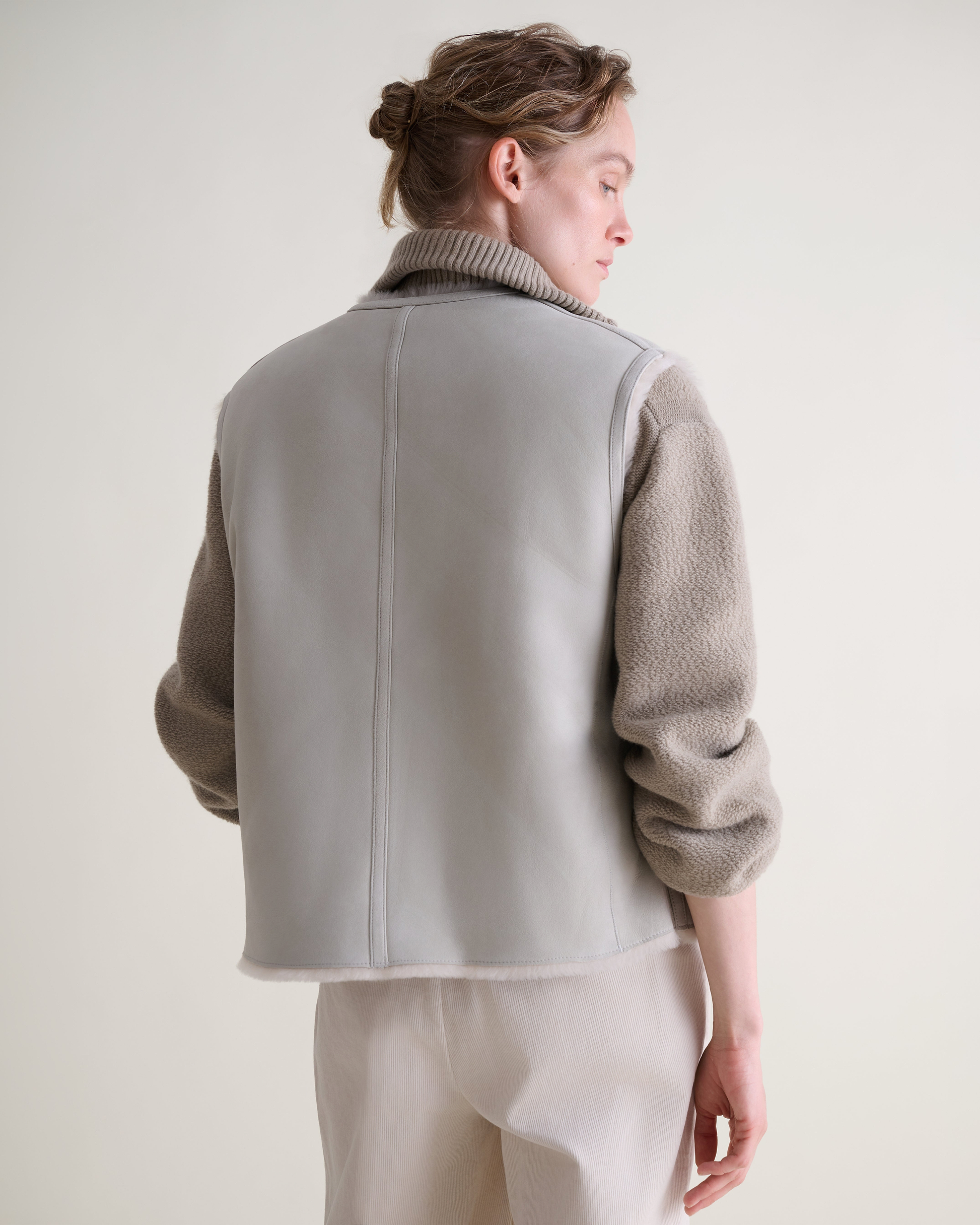 Women's Reversible Shearling Buttoned Gilet