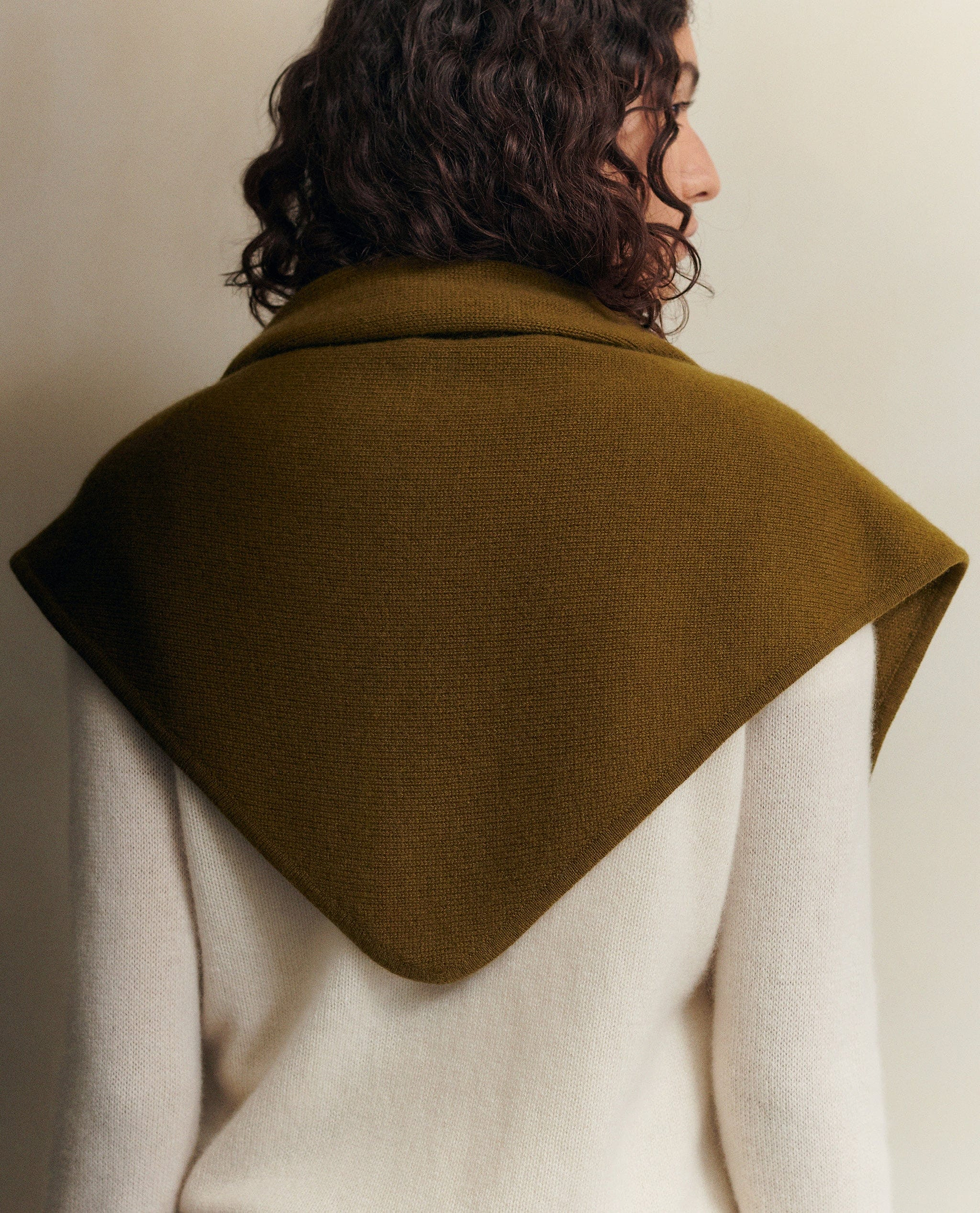 Women's Cashmere Merino Bandana - Olive