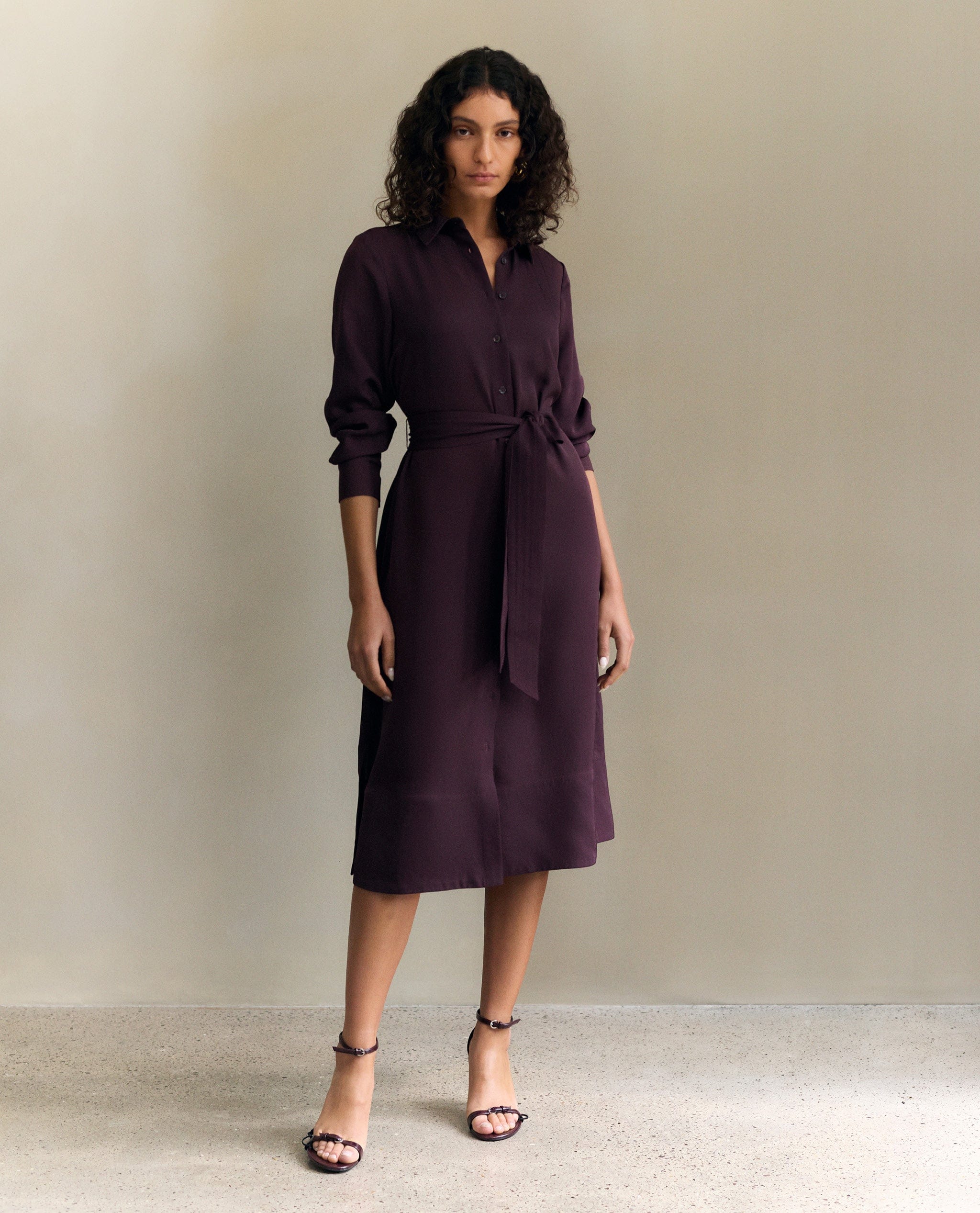 Women's NAIA™ Shirt Dress - Midnight Plum