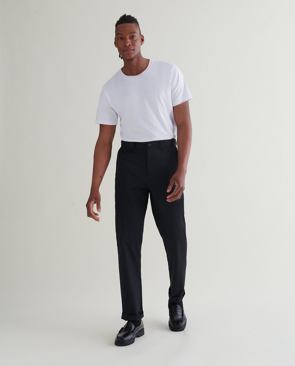 Men's Essential Cotton Trousers - Black