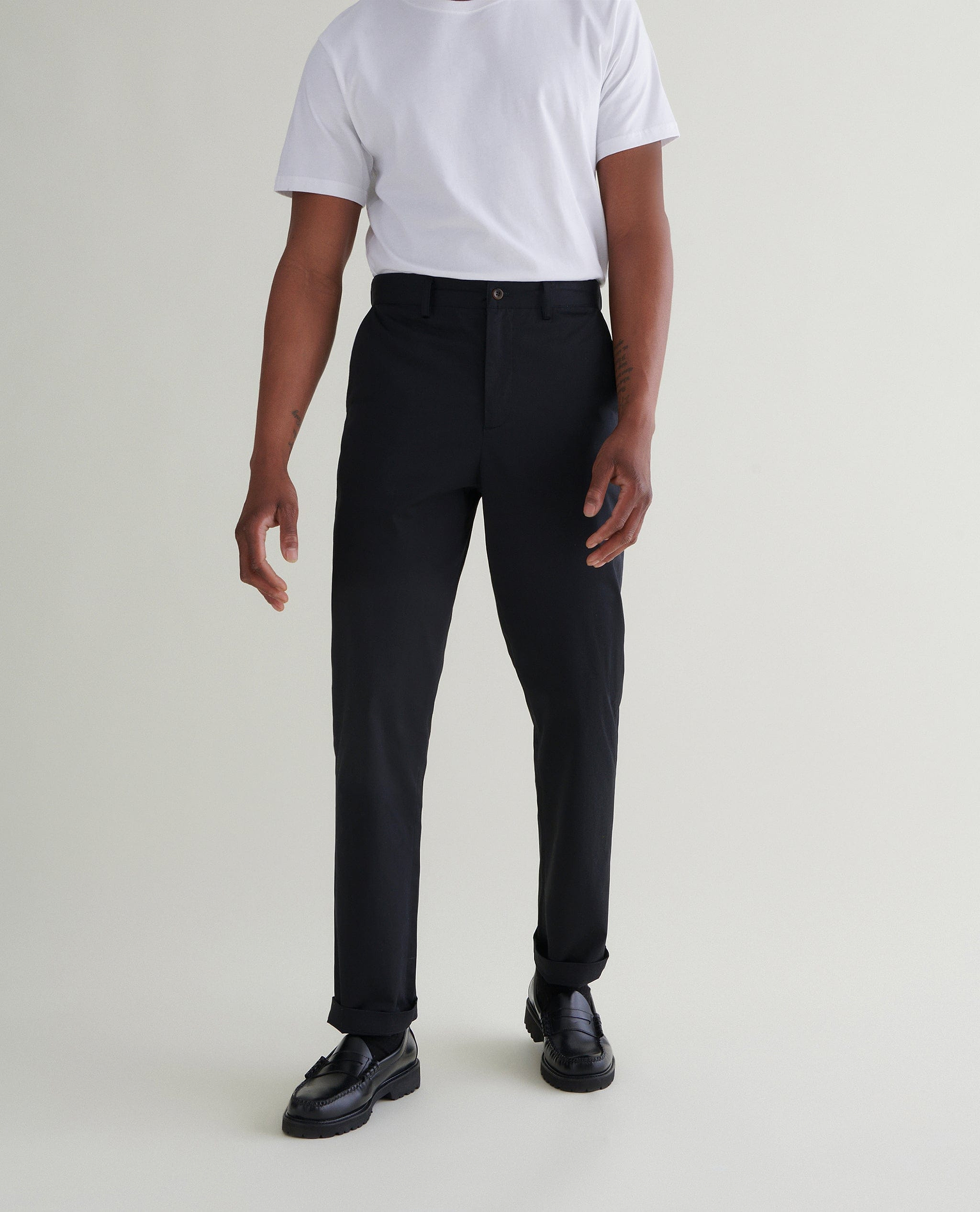 Men's Essential Cotton Trousers - Black