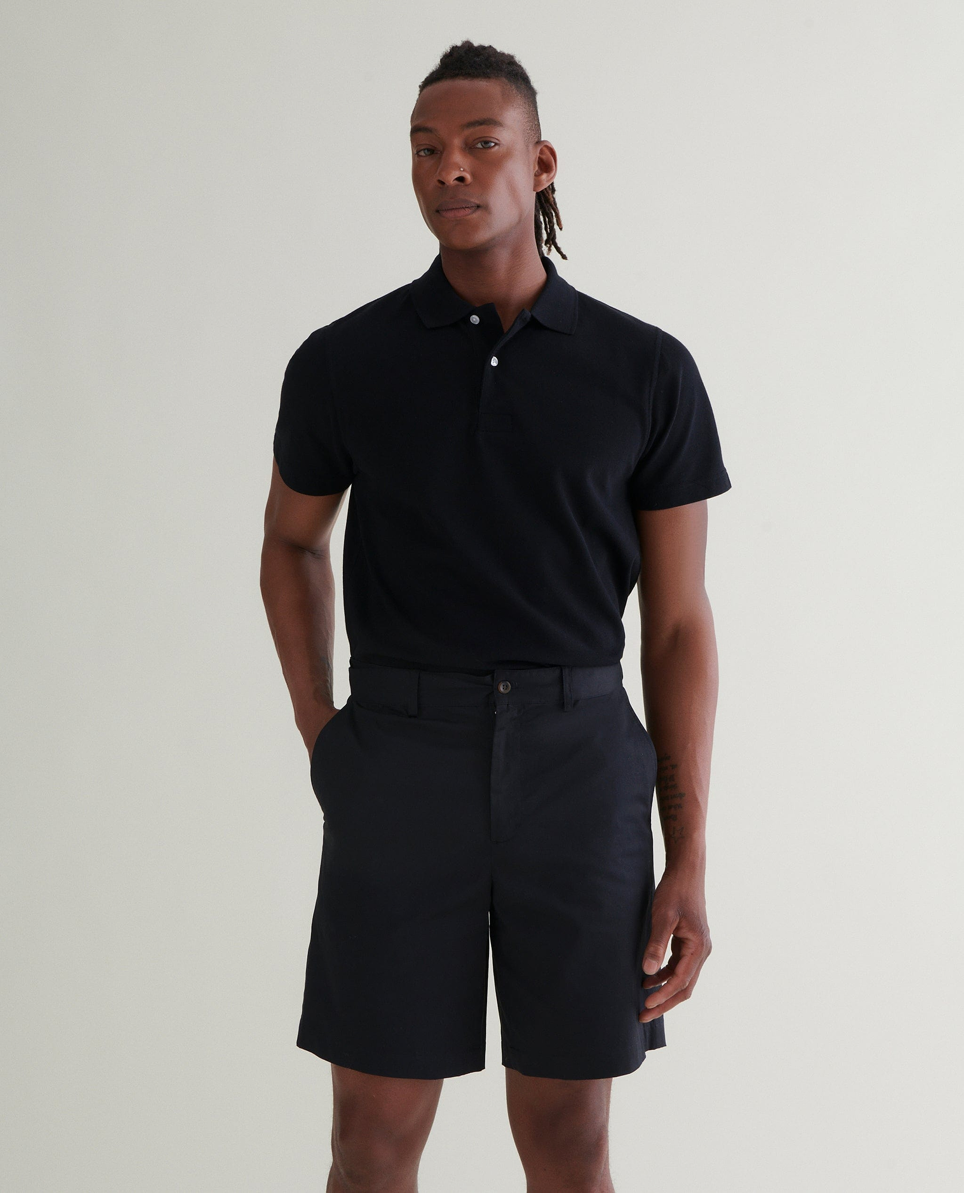 Men's Essential Cotton Chino Shorts - Black