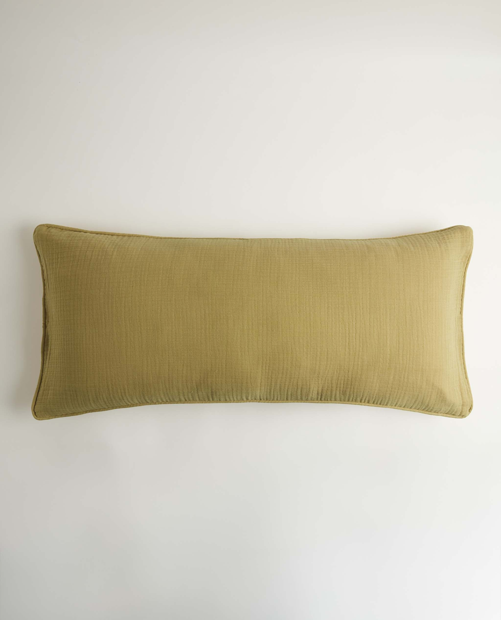 House of Grey Organic Cotton Muslin Lumbar Cushion Cover - Chamomile