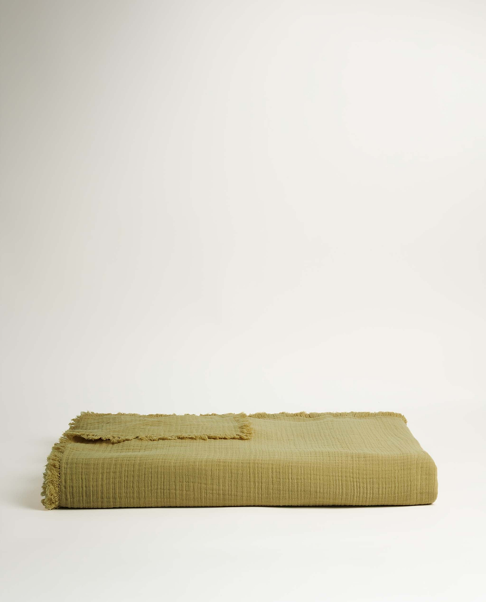 House of Grey Organic Cotton Muslin Large Throw - Chamomile