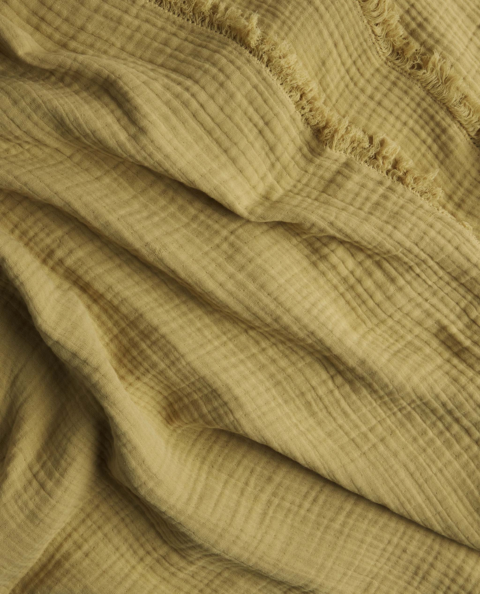 House of Grey Organic Cotton Muslin Large Throw - Chamomile
