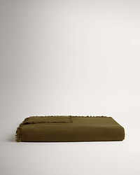 House of Grey Organic Cotton Muslin Large Throw - Seaweed