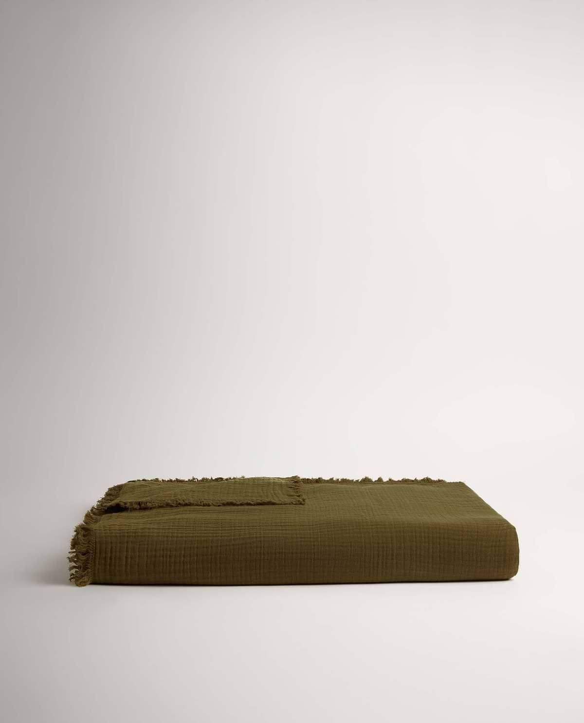 House of Grey Organic Cotton Muslin Large Throw - Seaweed