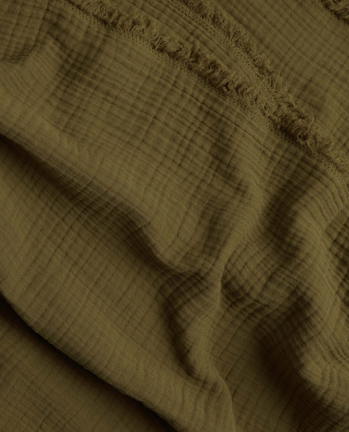House of Grey Organic Cotton Muslin Large Throw - Seaweed