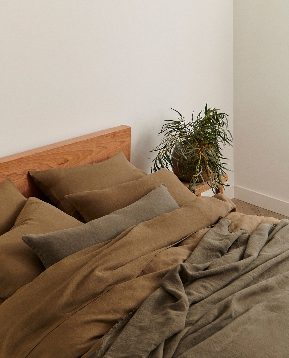 Relaxed & Refined Linen Oxford Pillowcase Set - Olive
