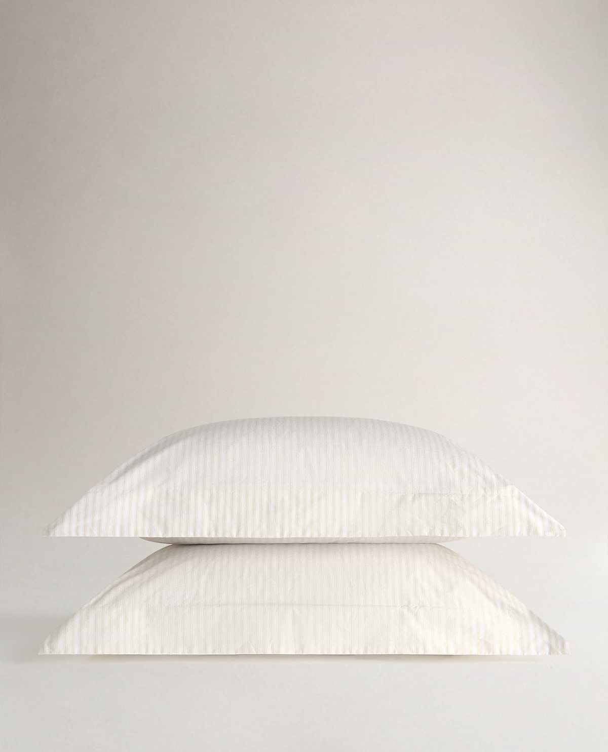 Crisp & Cool Organic Cotton Oxford Pillowcases - Buttermilk Ticking Stripe
