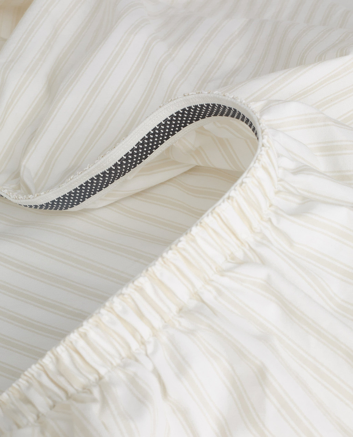 Crisp & Cool Organic Cotton Fitted Sheet - Buttermilk Ticking Stripe