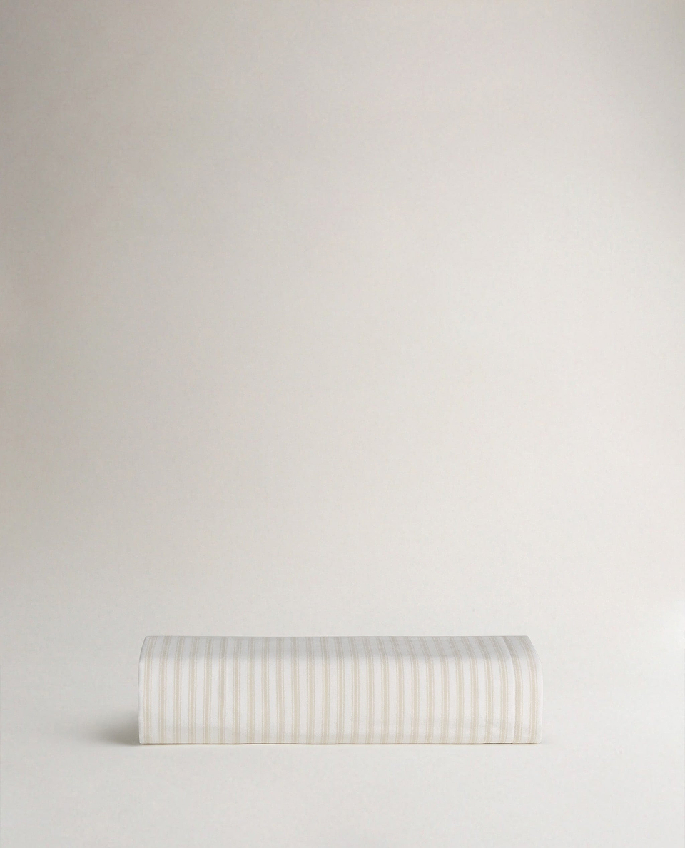 Crisp & Cool Organic Cotton Fitted Sheet - Buttermilk Ticking Stripe
