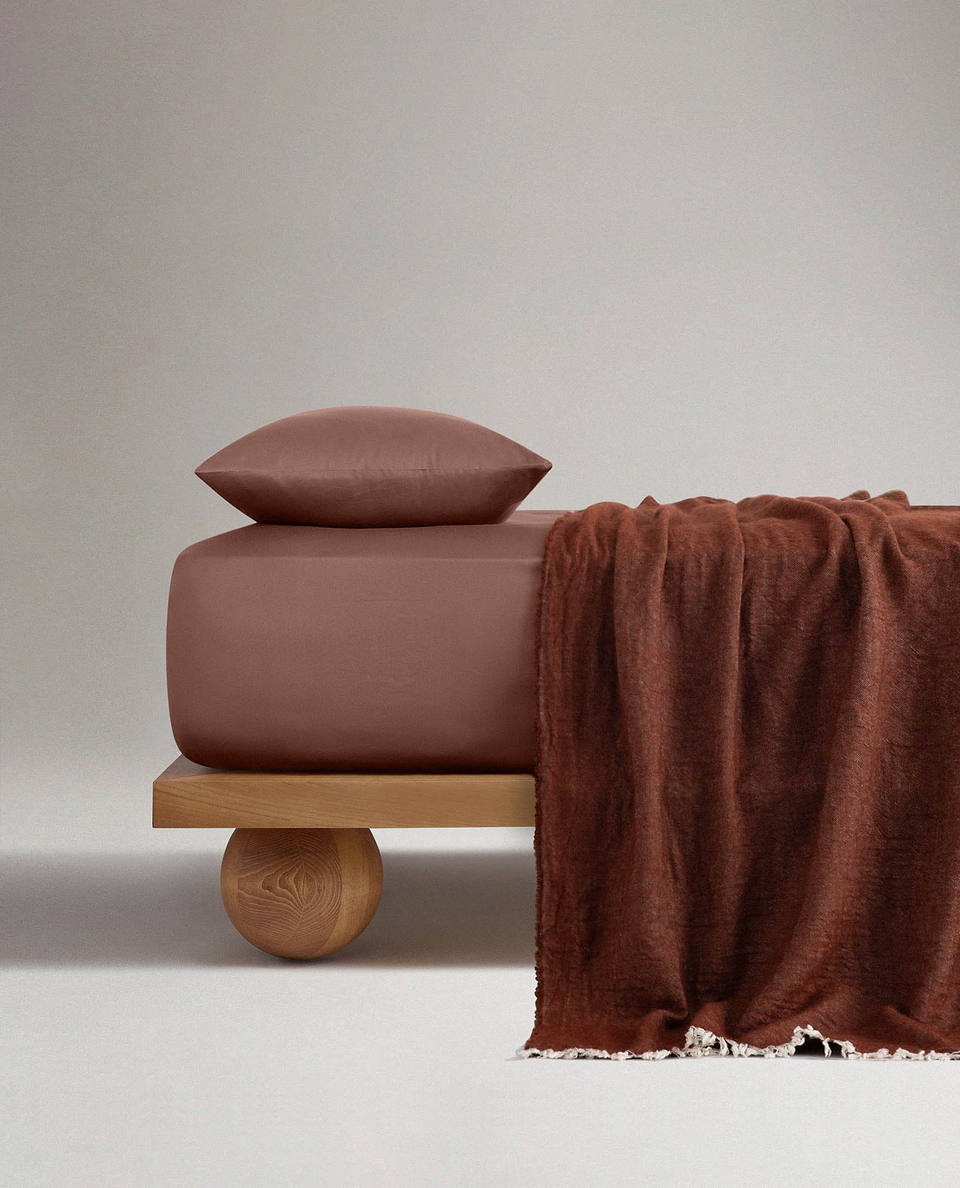 Merino Wool Throw - Rust