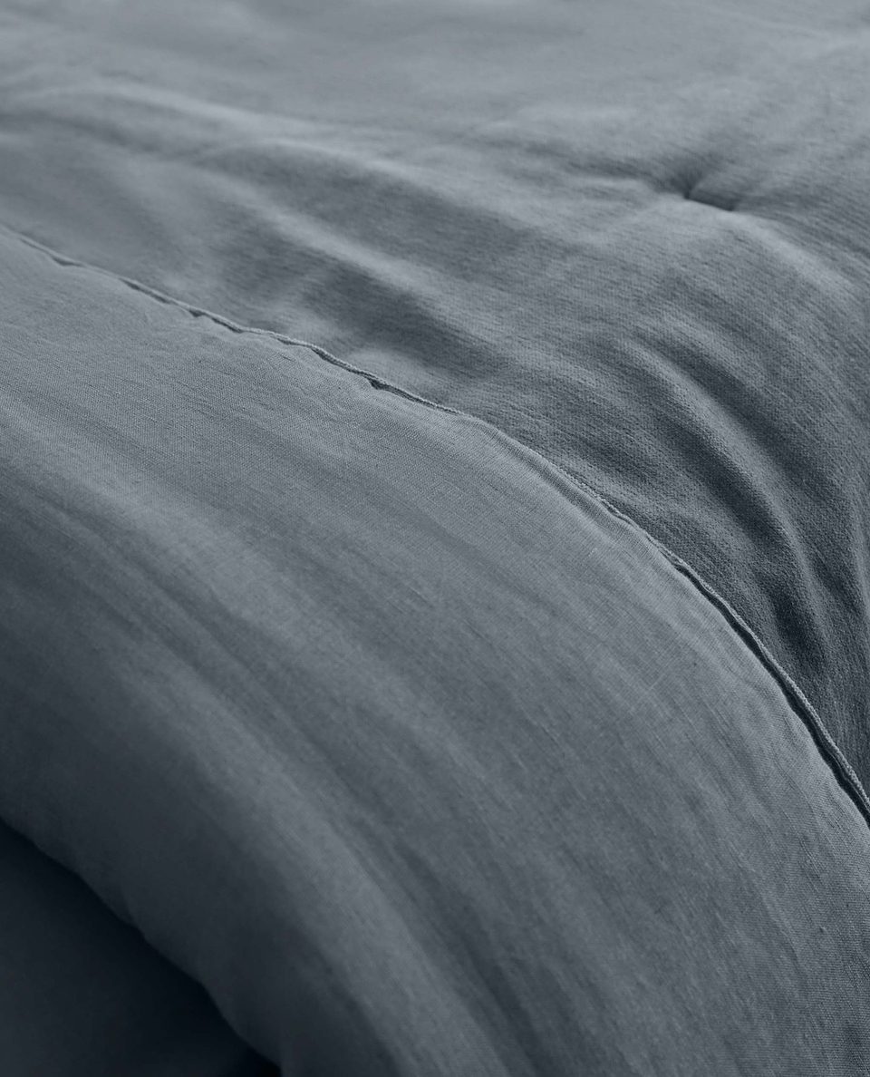 Cotton Velvet Quilt - Mineral Blue
