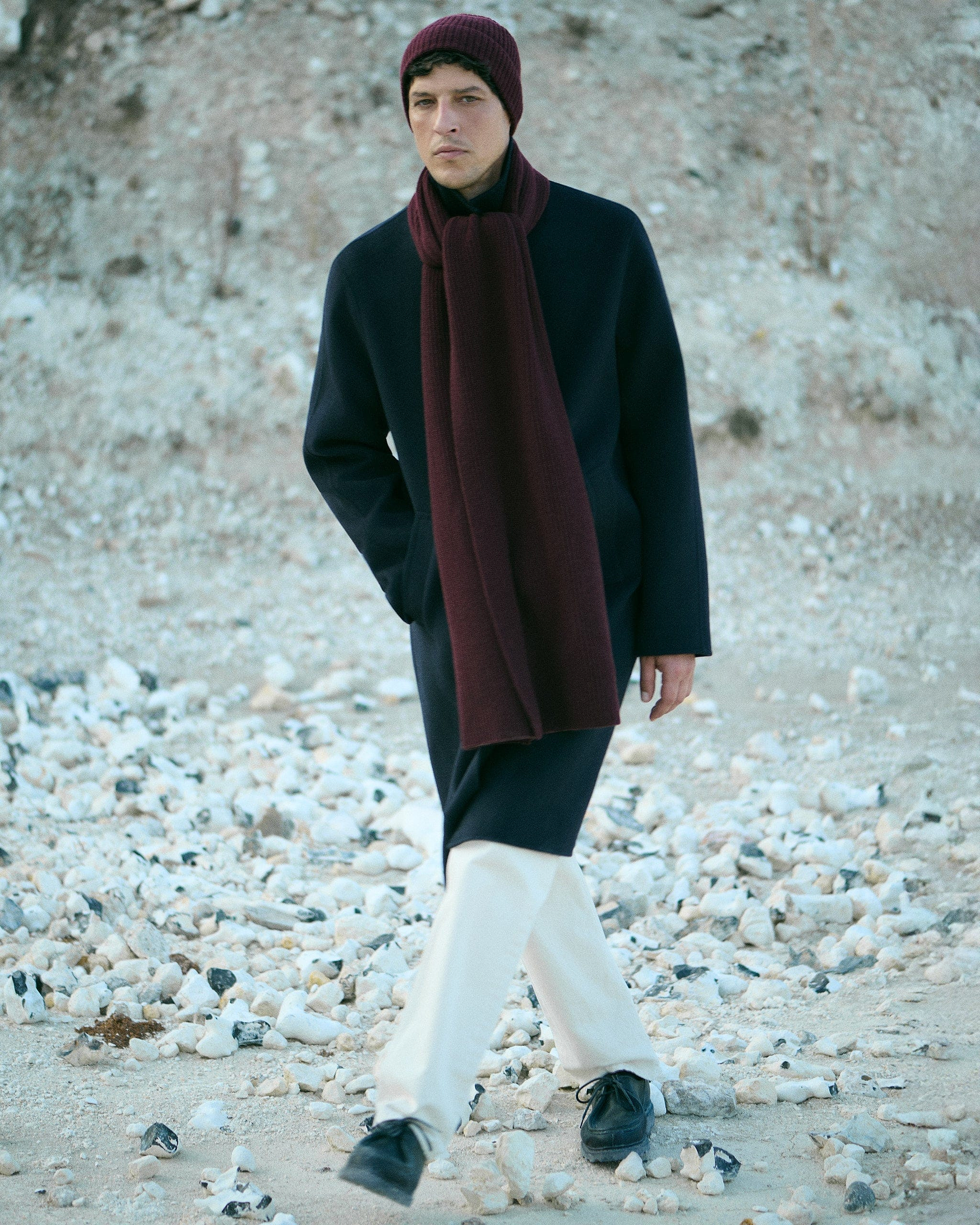 Men's Beanie & Scarf Set - Oxblood
