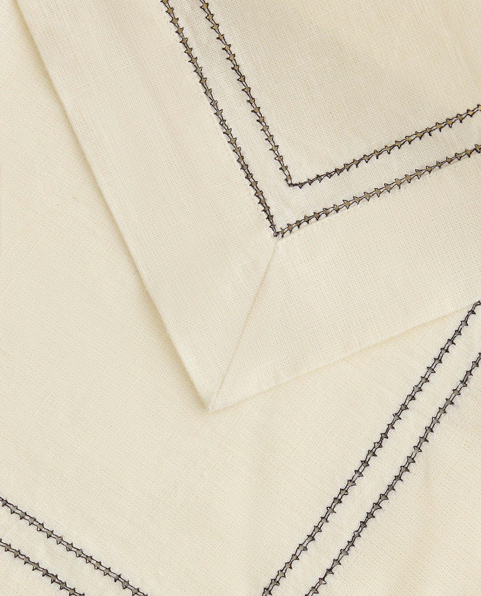Linen Picotting Napkins (Set of 4)
