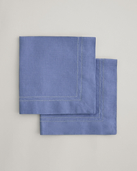 Linen Picotting Napkins (Set of 4) - Denim Blue