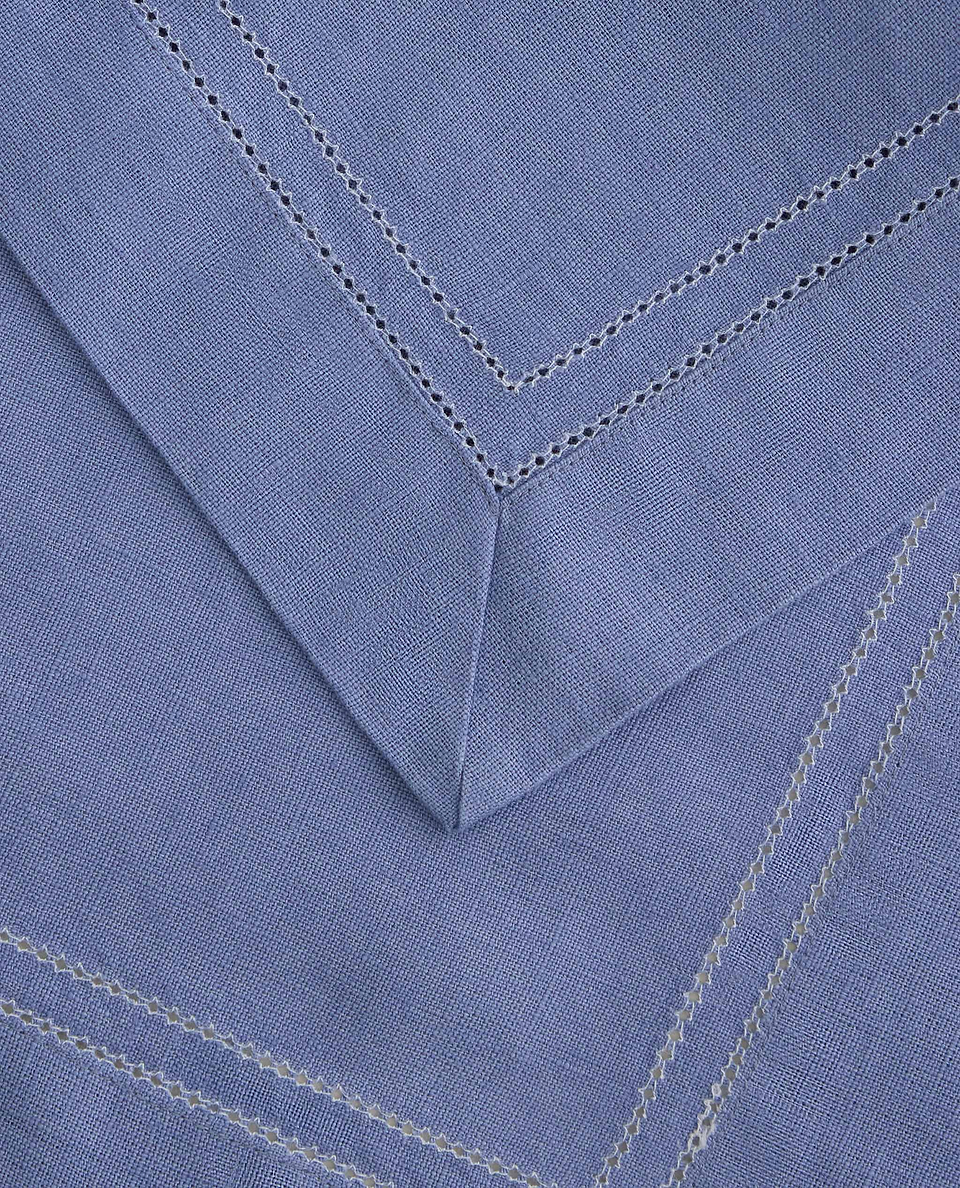 Linen Picotting Napkins (Set of 4) - Denim Blue