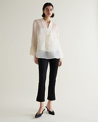 Women's Silk Organza Tunic Blouse - Shell