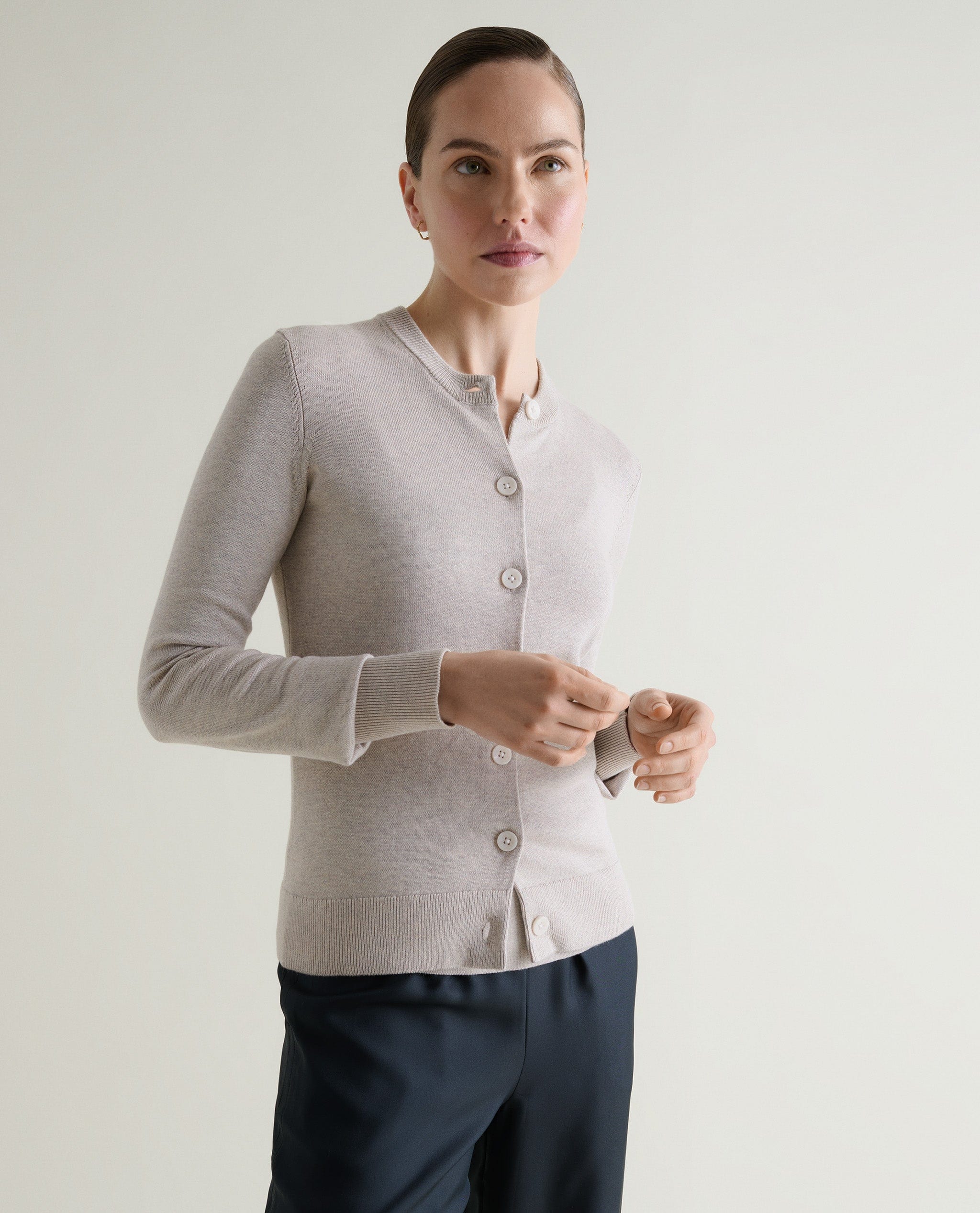 Silk-Cotton Cardigan - Drift