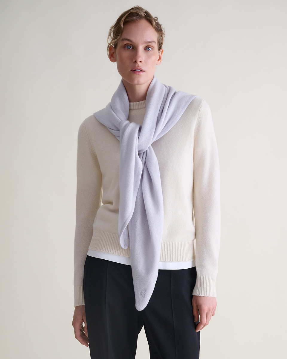 Women's Cashmere Merino Bandana - Ice Blue