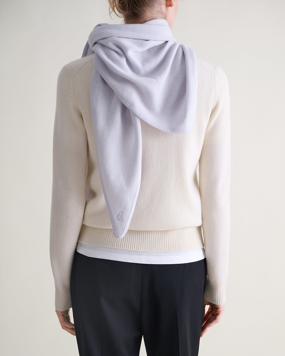 Women's Cashmere Merino Bandana - Ice Blue