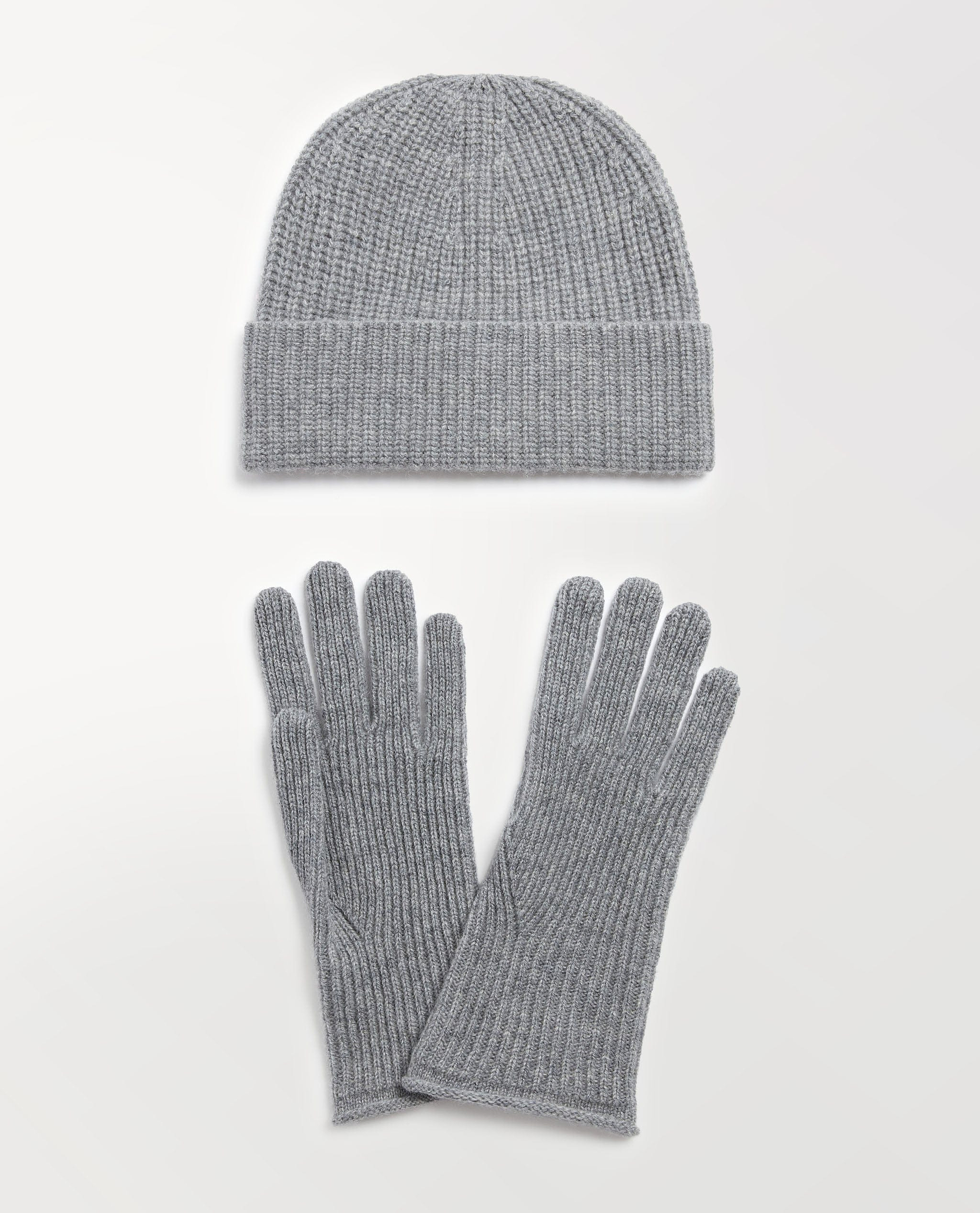 Women's Beanie & Gloves Set - Medium Grey