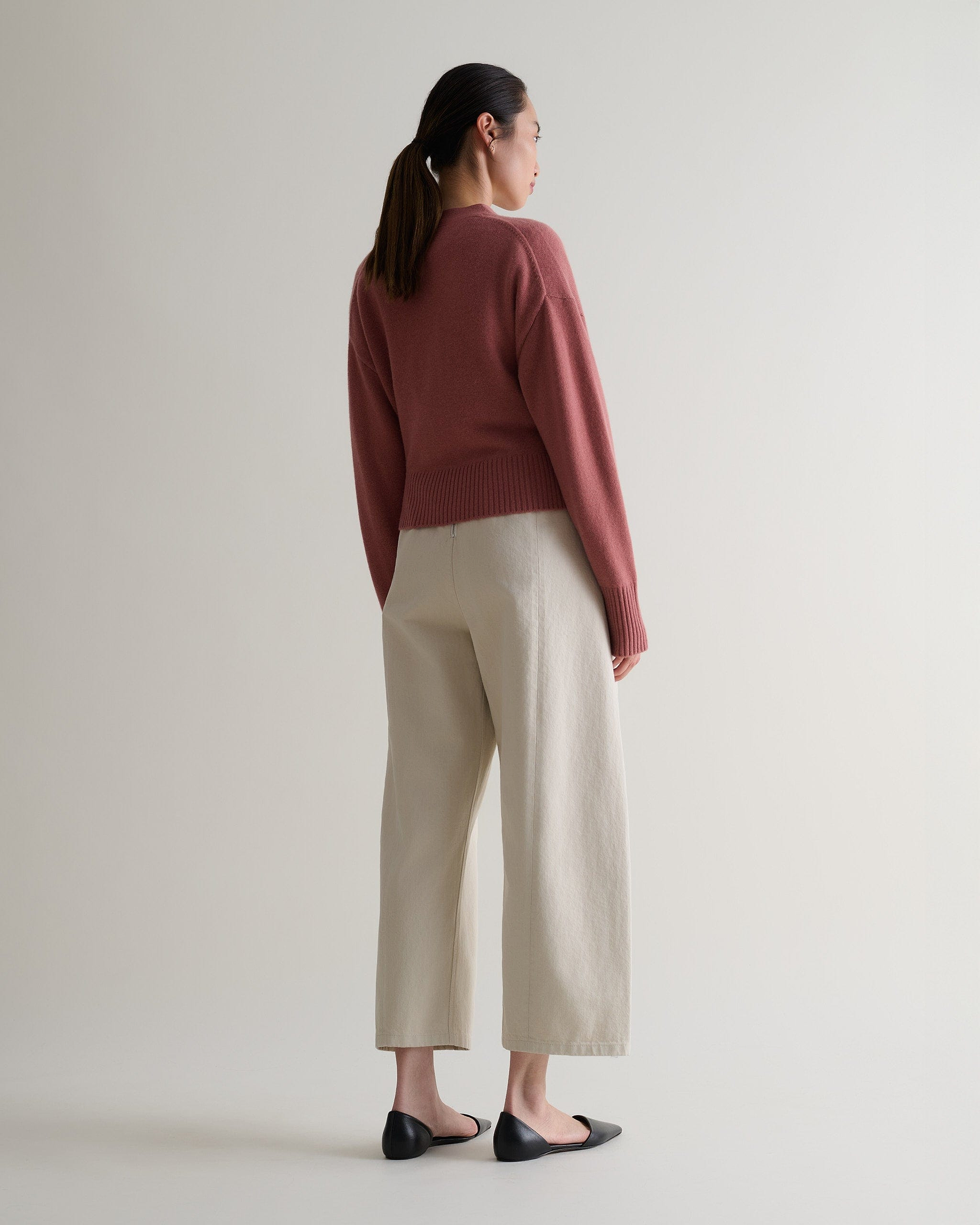 Women's Cashmere Merino Wrap Jumper - Pink Clay-[colour]-[size]-Rise &amp; Fall
