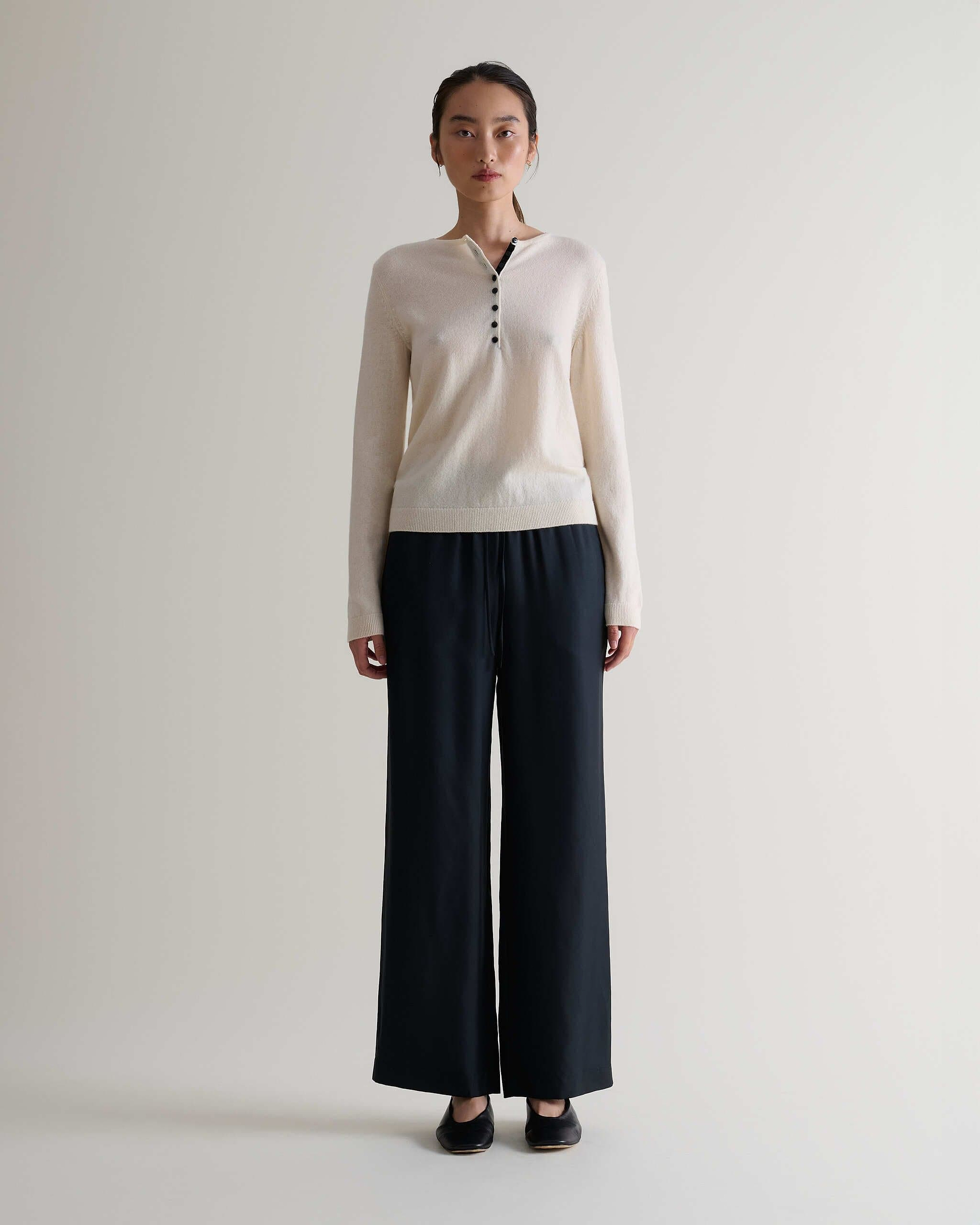 Women's Easy-Silk Wide-Leg Trouser - Black
