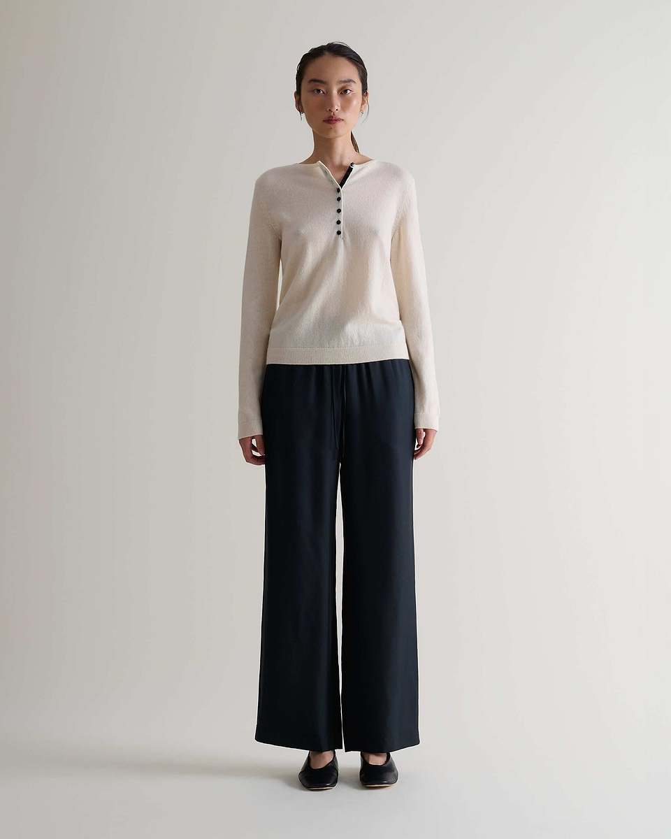 Women's Easy-Silk Wide-Leg Trouser - Black