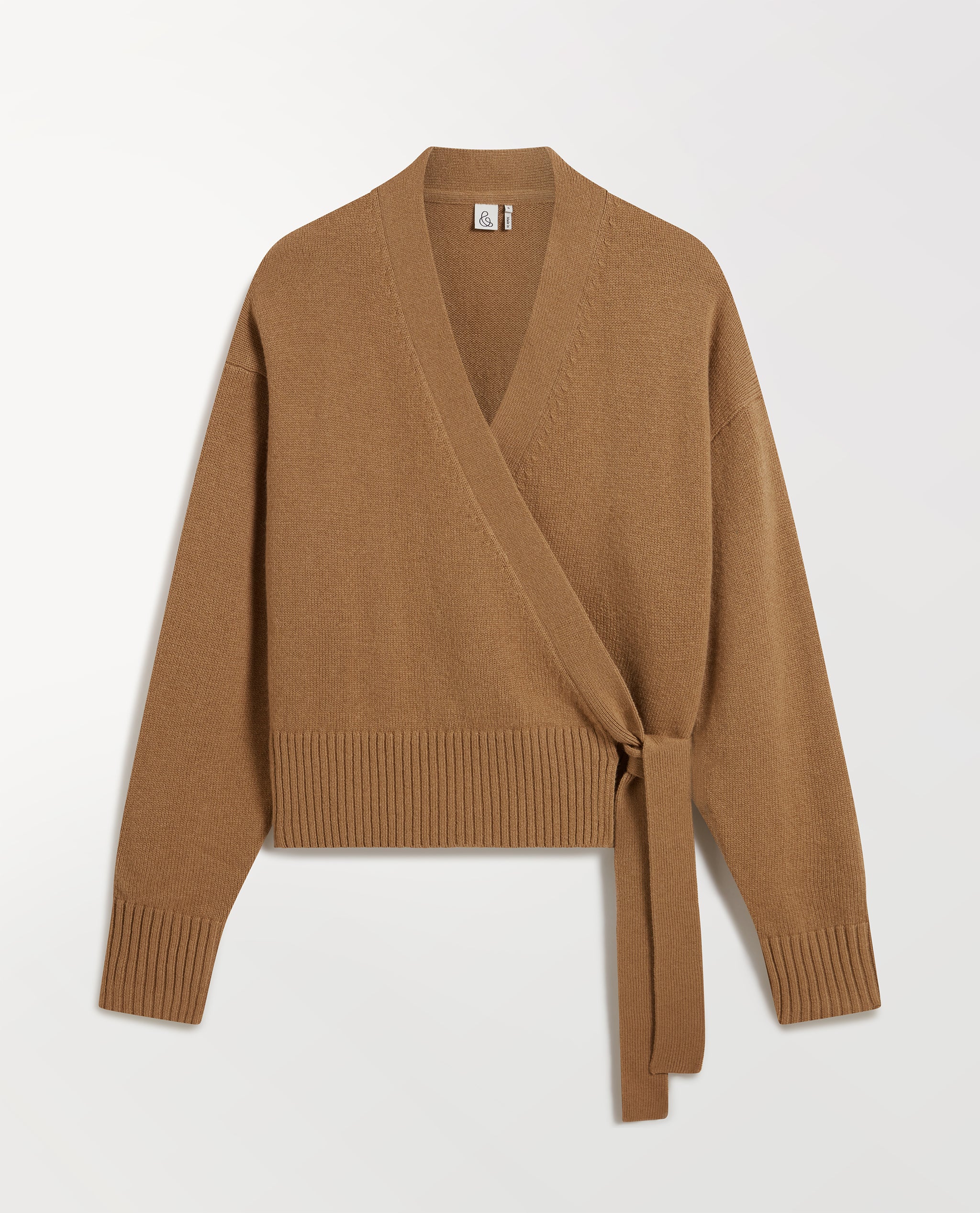 Women's Cashmere Merino Wrap Jumper - Deep Camel
