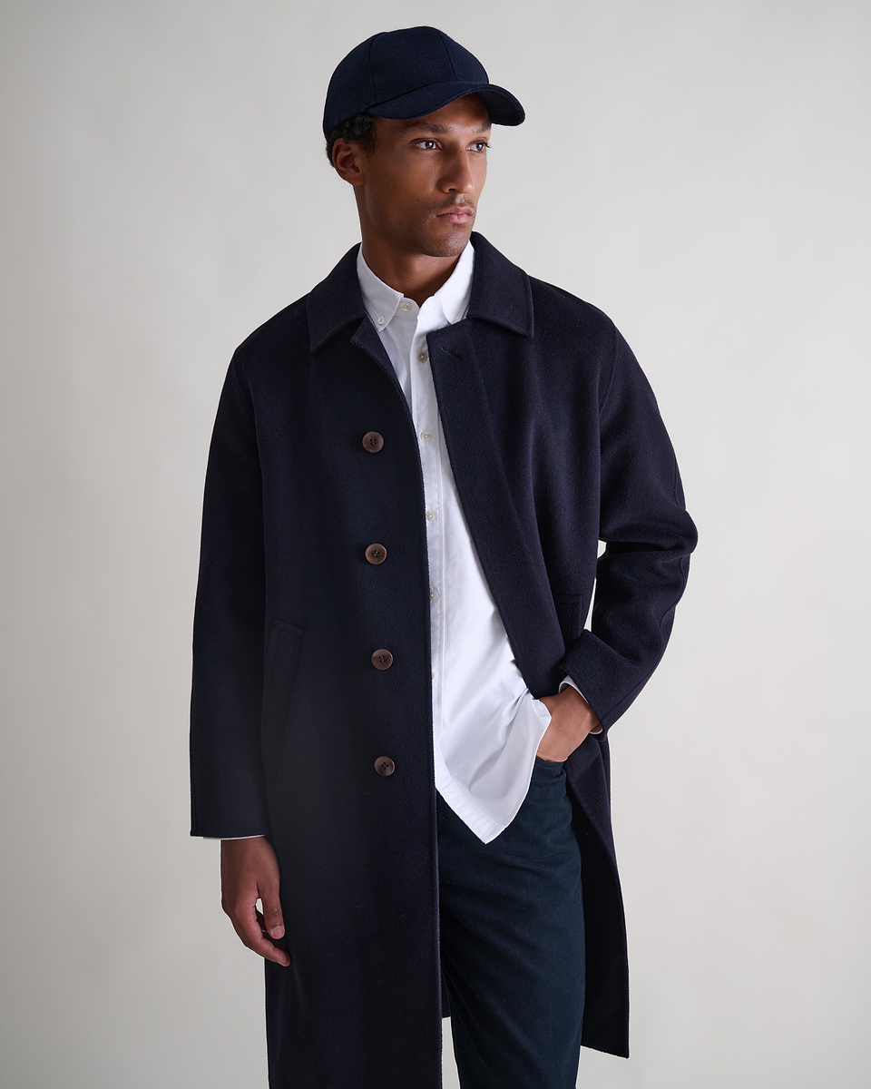 Men's Cashmere Wool Baseball Cap - Navy