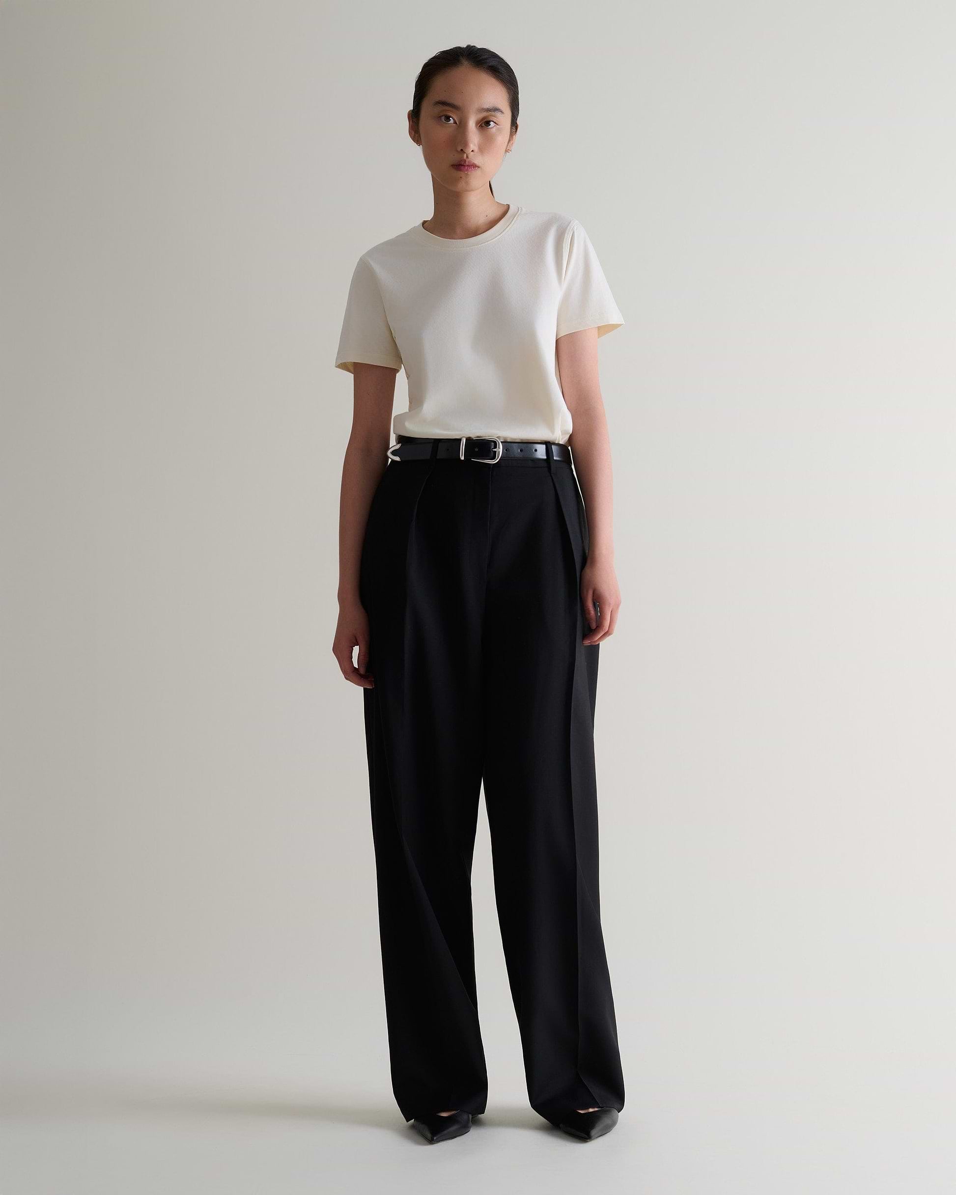 Classic Cotton Crew Neck T-shirt - Buttermilk