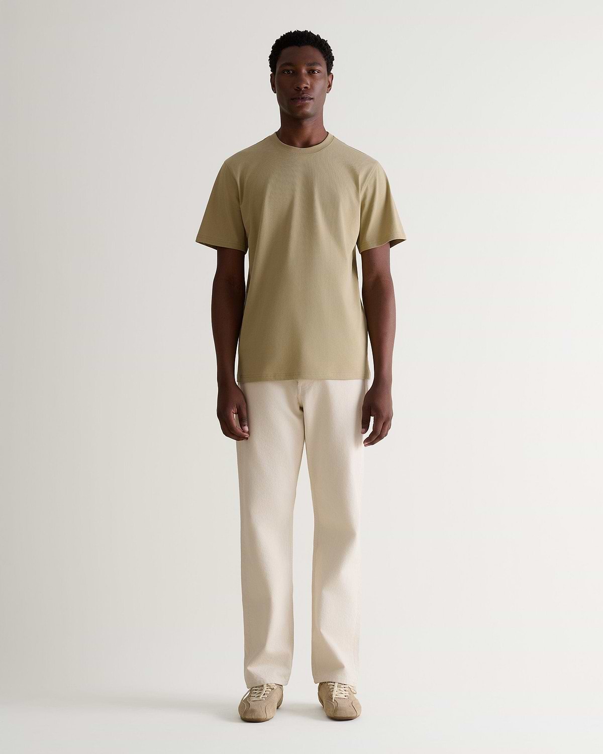 Men's Classic Cotton Crew Neck T-shirt - Smoky Olive