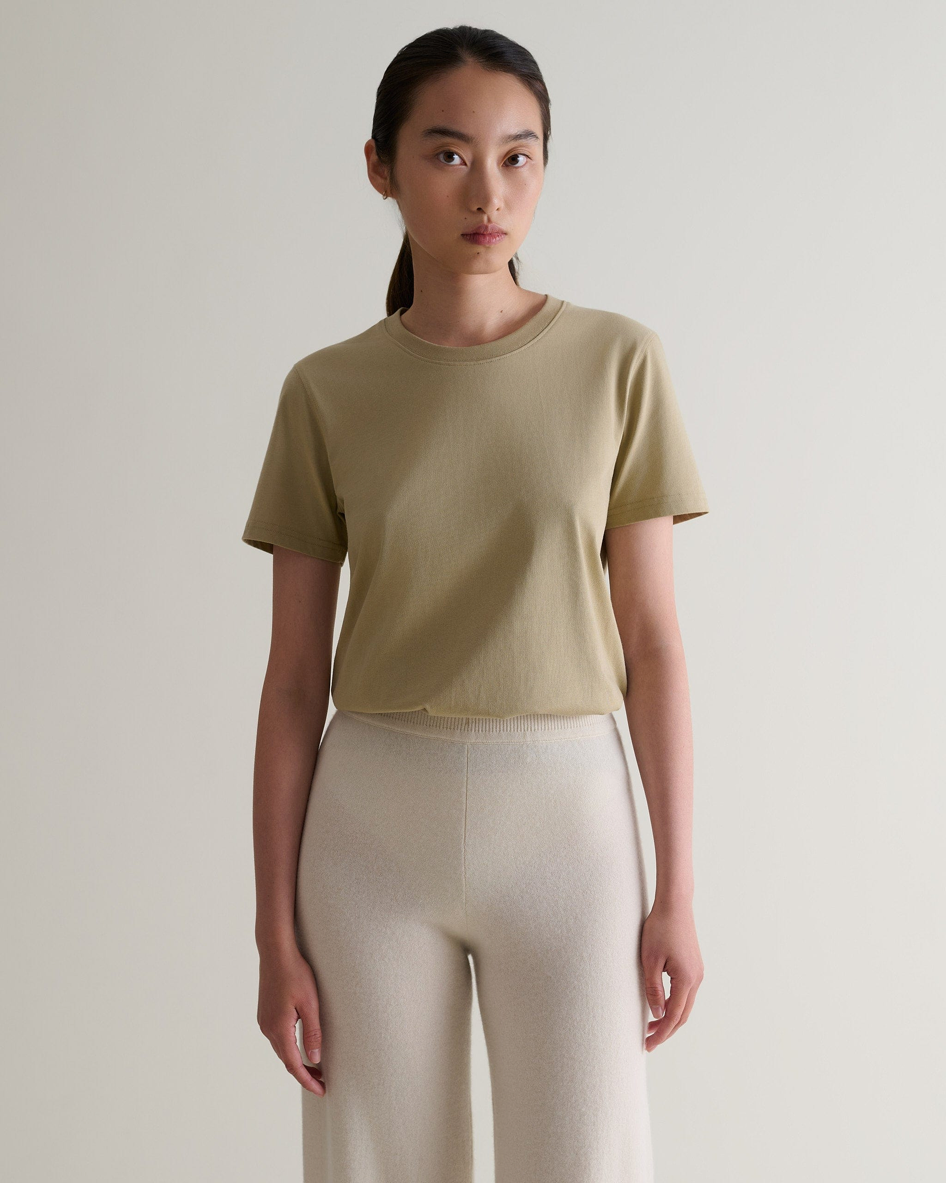Classic Cotton Crew Neck T-shirt - Smoky Olive