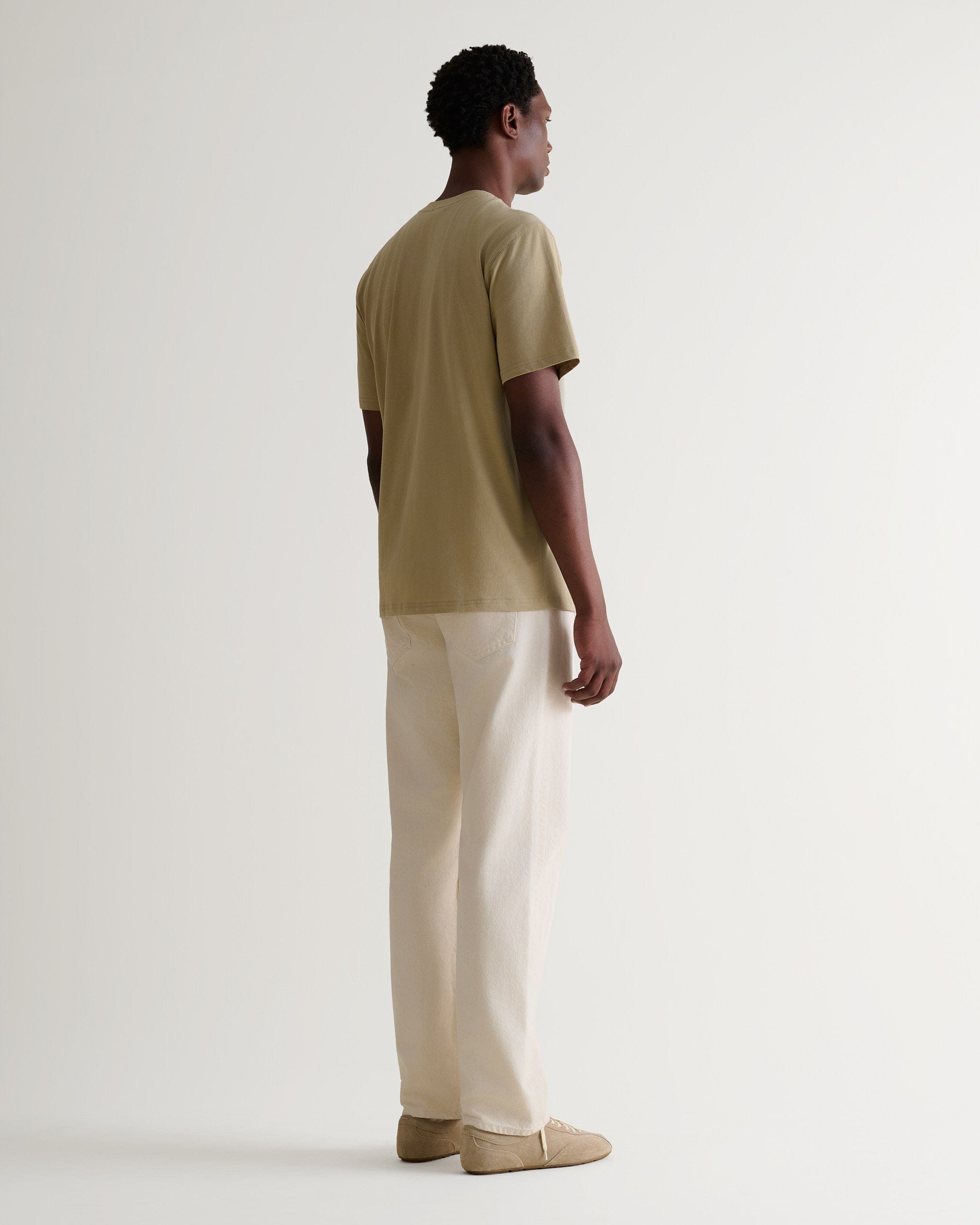 Men's Classic Cotton Crew Neck T-shirt - Smoky Olive