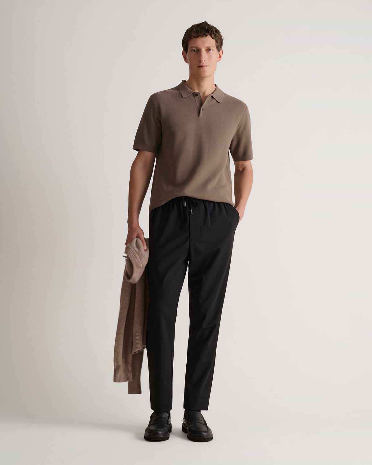 Men's Cotton Twist Pique Polo - Mole