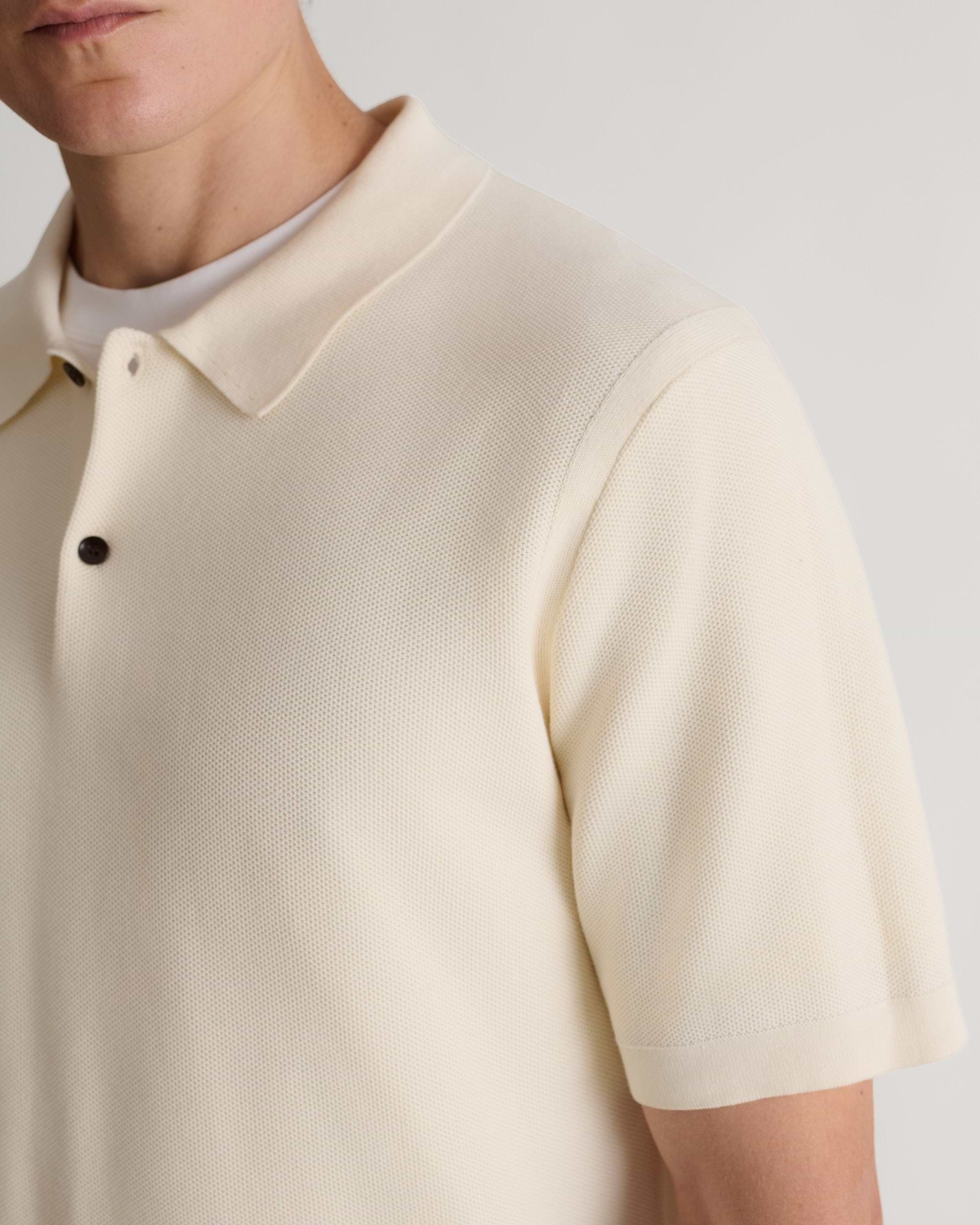 Men's Cotton Twist Pique Polo - Parchment