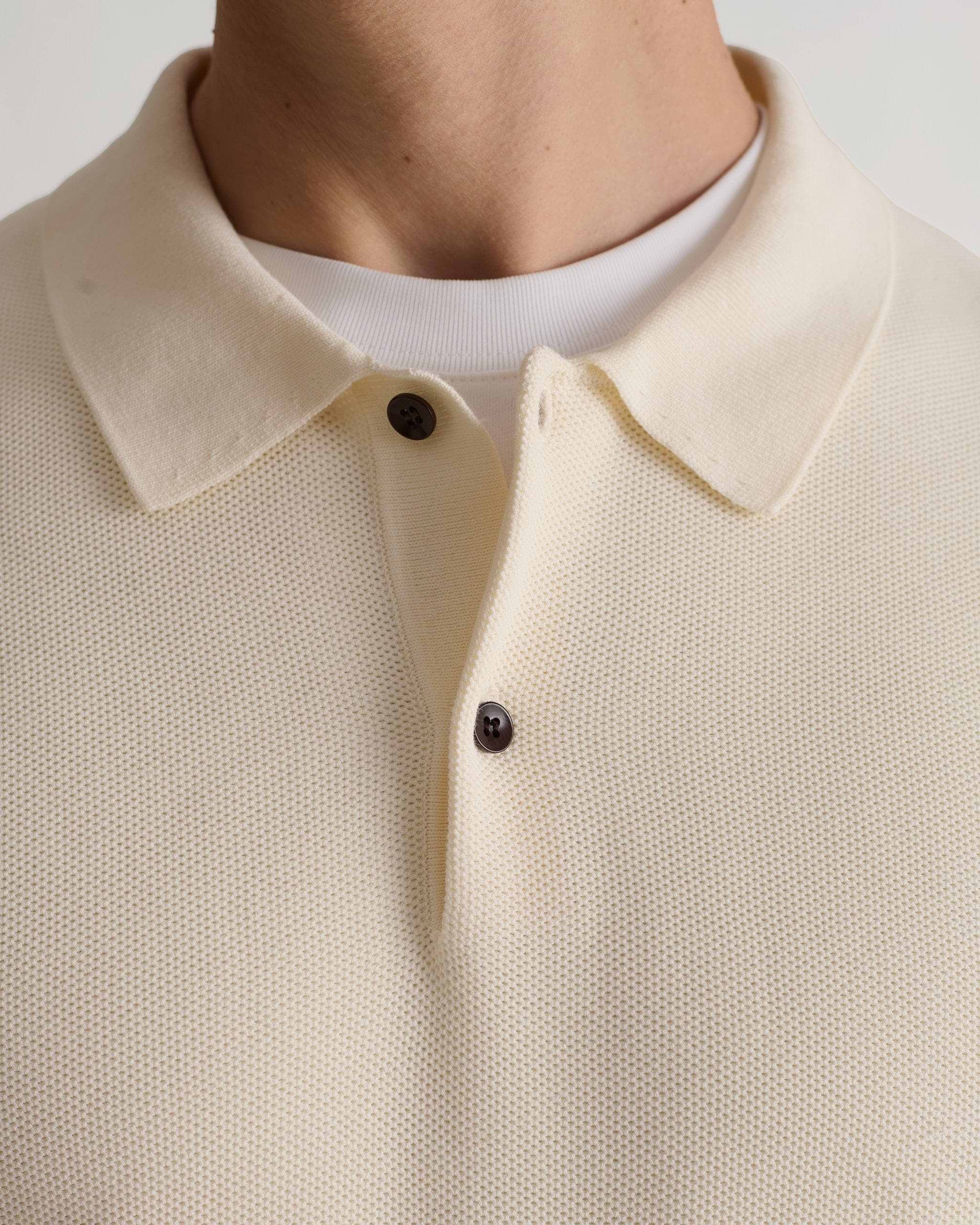 Men's Cotton Twist Pique Polo - Parchment
