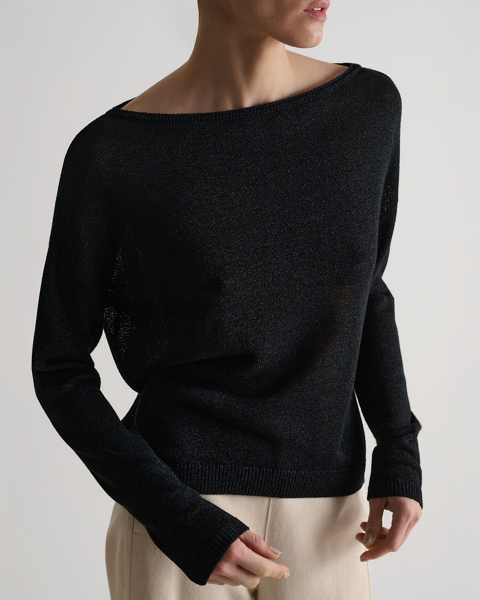 Women's  Paper Yarn Slash Neck Jumper