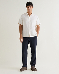 Men's Cotton Camp Collar Shirt - Ecru