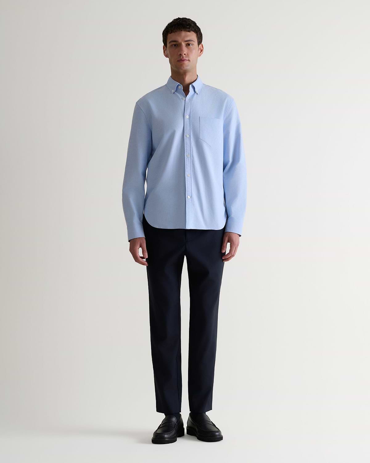 Men's Cotton Oxford Shirt - Light Blue