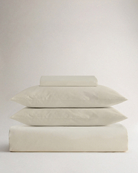 image 1 of 4 showing Rise & Fall's Crisp & Cool duvet set, colour: buttermilk fabric: percale cotton