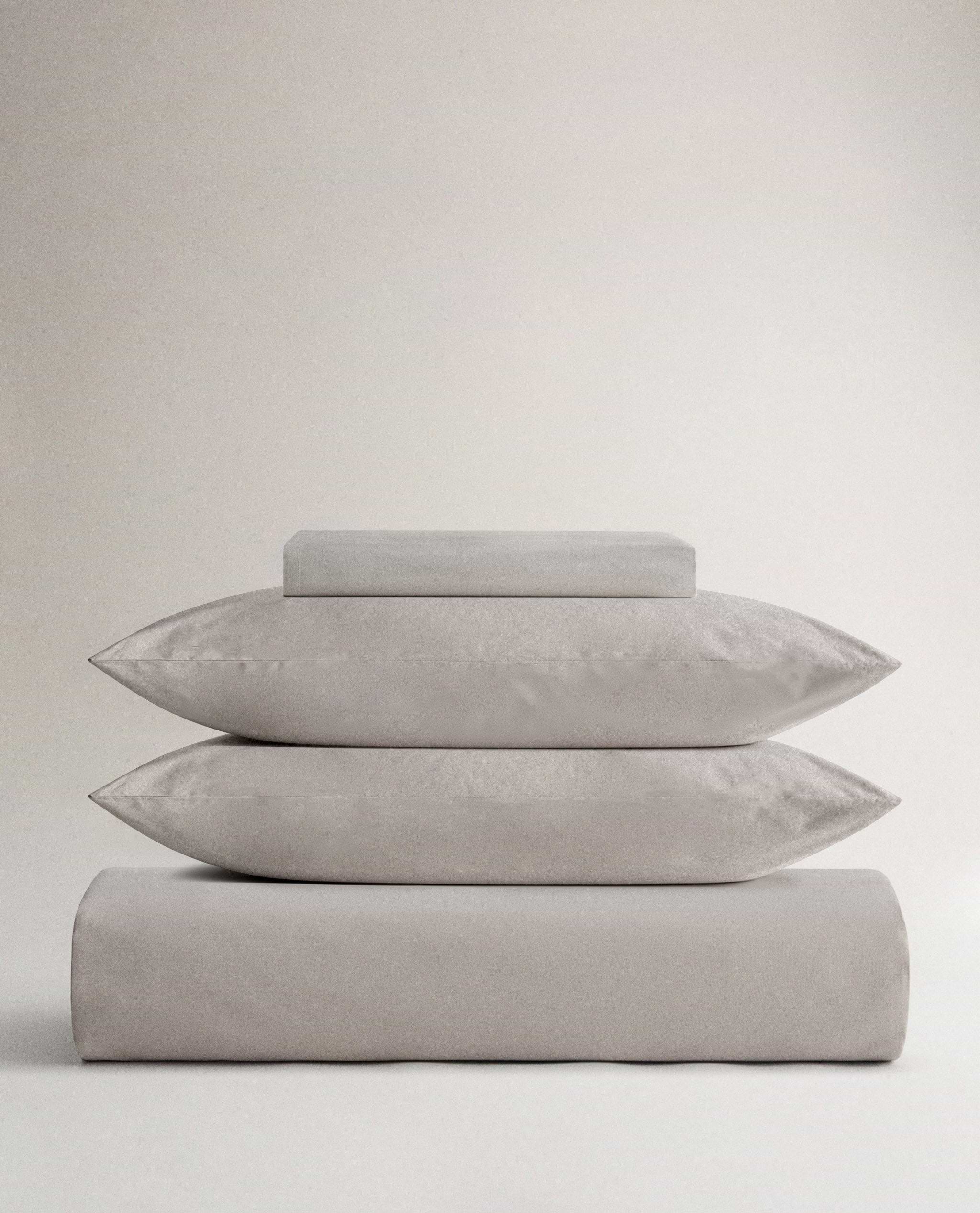image 1 of 5 showing Rise & Fall's pebble crisp & cool duvet set in percale cotton