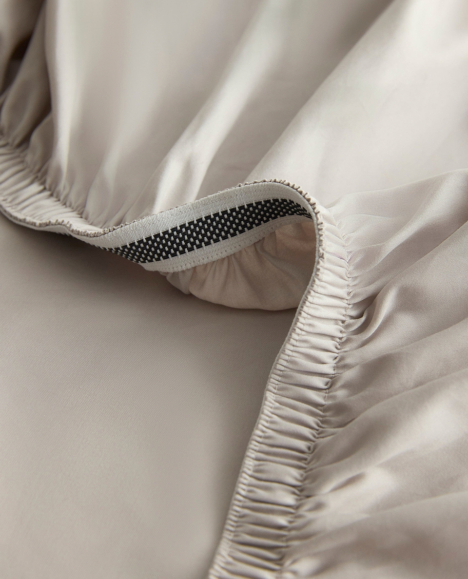 Crisp & Cool Organic Cotton Fitted Sheet - Pebble