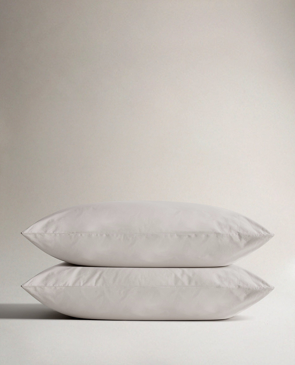Crisp & Cool Organic Cotton Pillowcase Set - Pebble